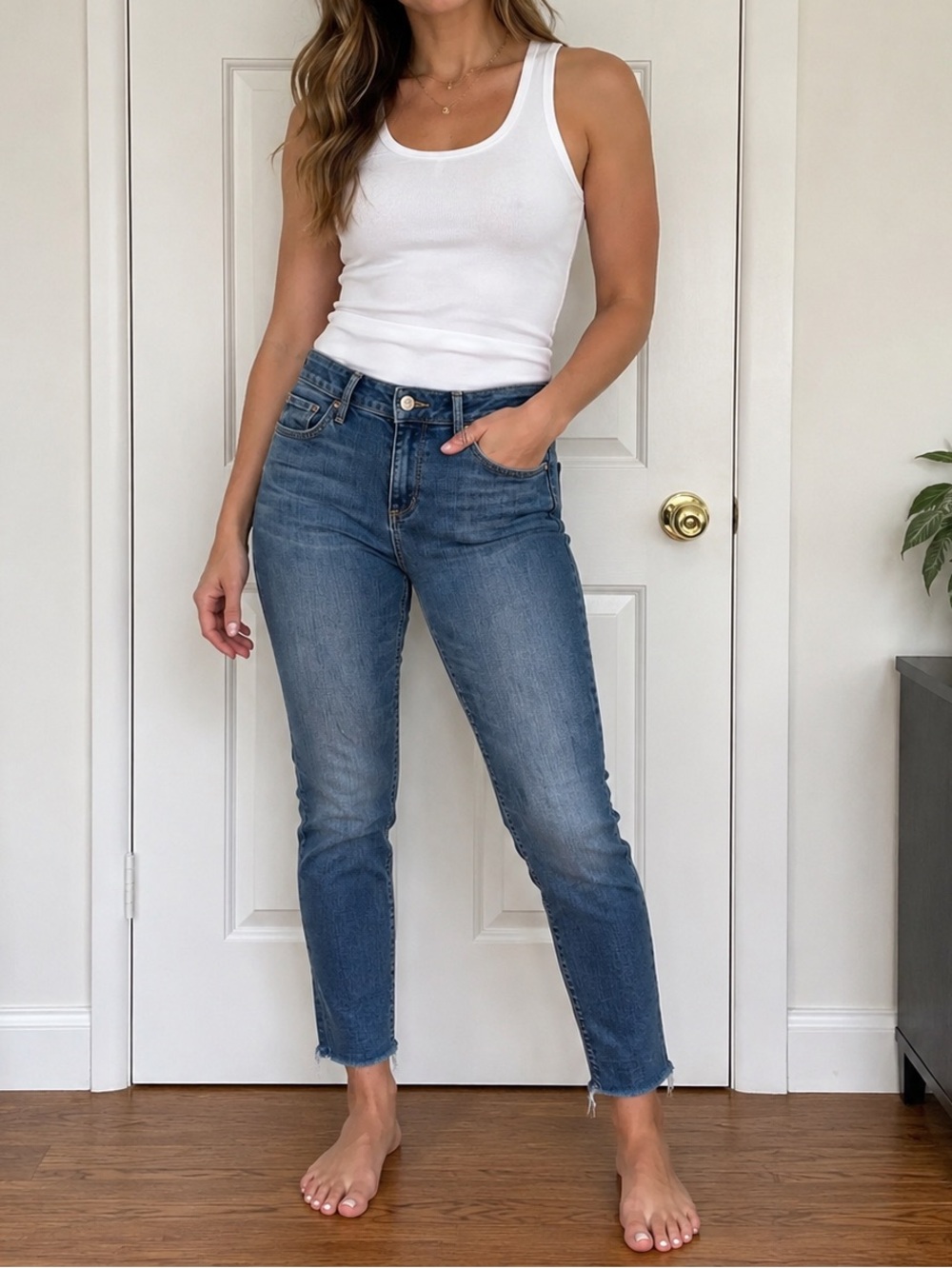 Lucky Brand Mid Blue Ankle Slim Straight Jeans